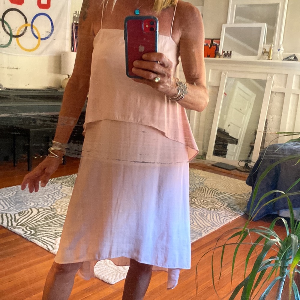 pretty BANANA REPUBLIC blush pink DRESS 6 above knee FLOWEY EC